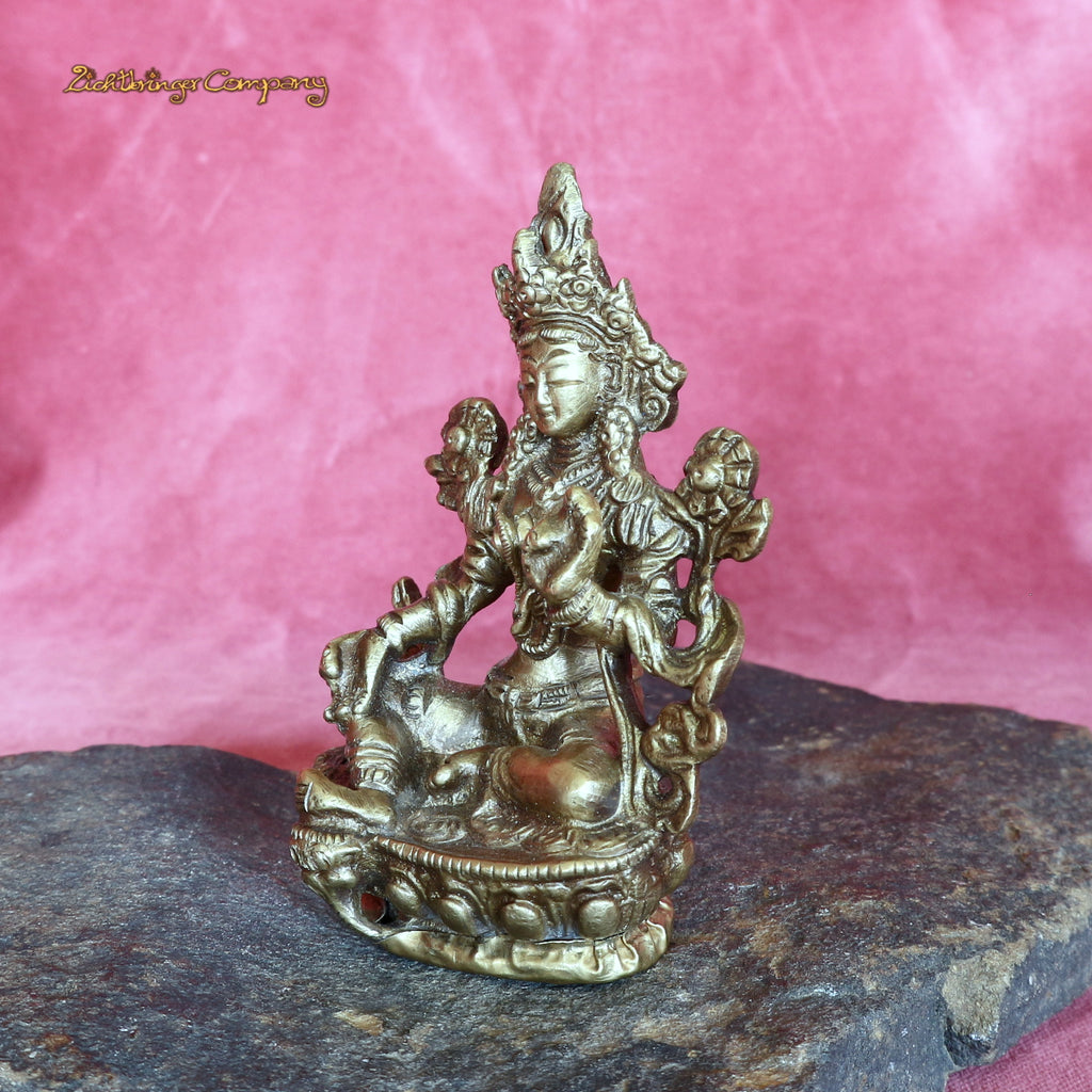 Grüne Tara - gold - Höhe 9 cm, 260 Gramm