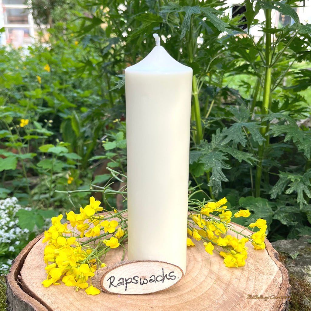 Rapswachs Stumpenkerze Höhe 21 cm, aus der Lichtbringer Manufaktur