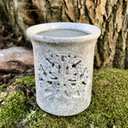 Helles Räucherstövchen mit Motiv Lebensbaum aus Speckstein