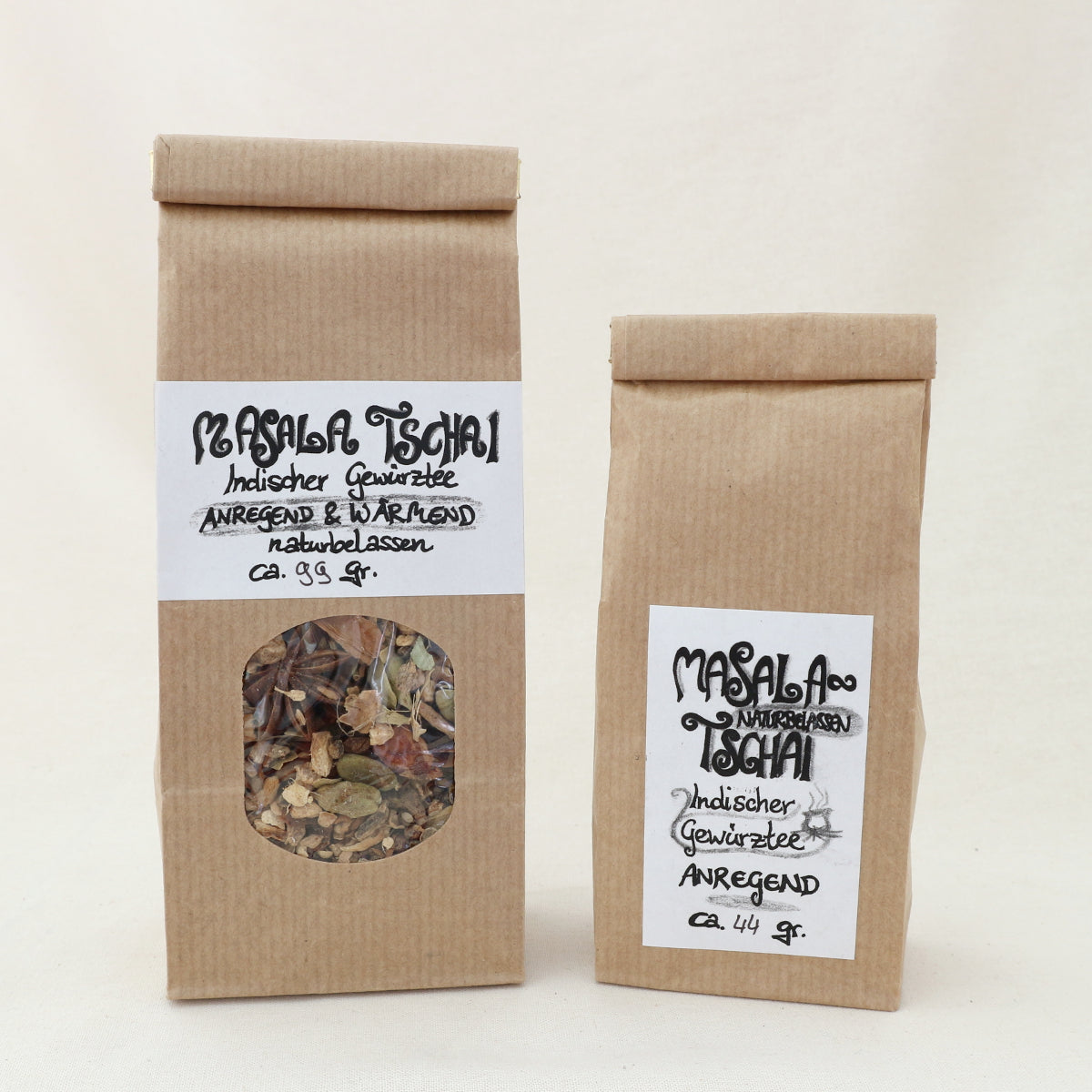 Masala Tschai - indische Chai-Teemischung – Chai Gewürztee im Blockbodenbeutel, große und kleine Packung von Lichtbringer Company